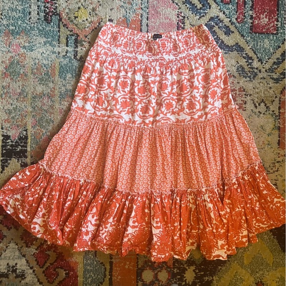 Premise Floral Orange Skirt size XL - Picture 1 of 6